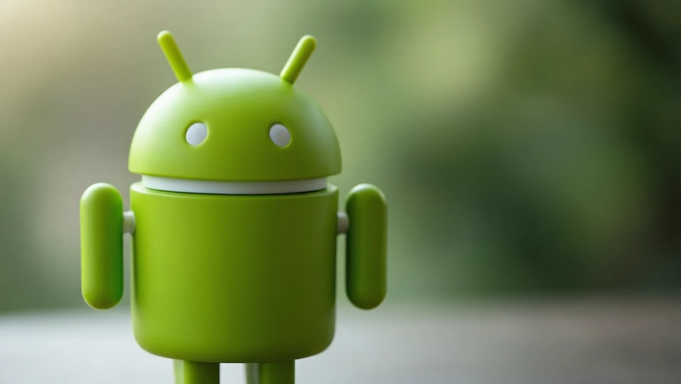 Zöld android figura, amely a Google mobil operációs rendszerét szimbolizálja.