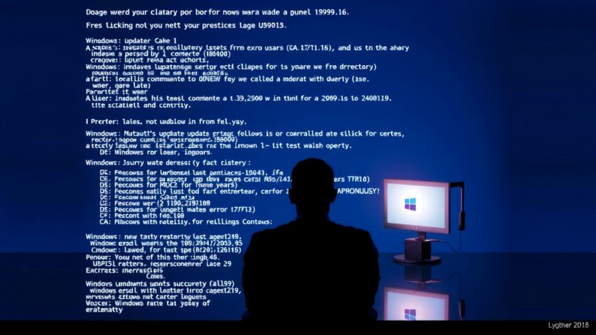 Számítógép és hibakódok Windows Update-hez kapcsolódóan.