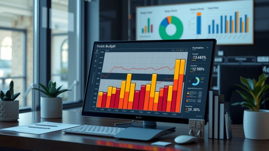 Pénzügyi költségvetési sablon grafikonokkal és táblázatokkal