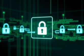 Zöld háttér előtt látható lakat, ami az adatbiztonságot jelképezi.