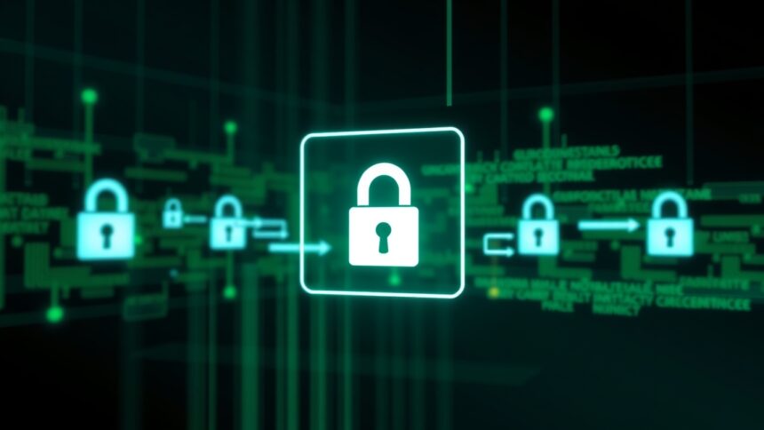 Zöld háttér előtt látható lakat, ami az adatbiztonságot jelképezi.