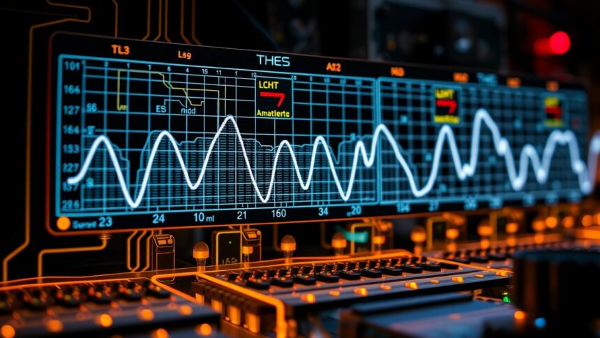 Digitális feszültség és frekvencia megjelenítése egy elektronikai eszközön