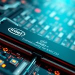 Intel és AMD memória modul egy számítógépes alaplapon