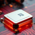 CPU hűtőbordás chip egy alaplapon, energiatakarékos technológia