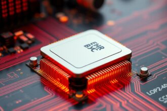 CPU hűtőbordás chip egy alaplapon, energiatakarékos technológia