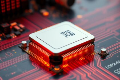 CPU hűtőbordás chip egy alaplapon, energiatakarékos technológia