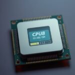 Modern CPU chip with energiemanagement display