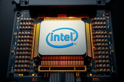 Intel Core i5-14600K processzor képe a számítástechnikai alaplapon