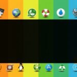 Színes háttér előtt különböző Linux disztribúciók ikonjaival