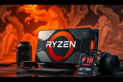 AMD Ryzen 7 7800X3D processzor különböző kiegészítőkkel