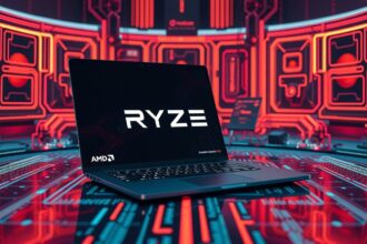 AMD Ryzen mobil processzorokat bemutató laptop