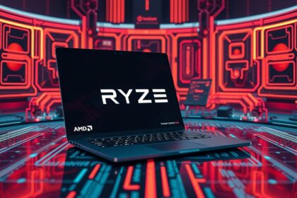 AMD Ryzen mobil processzorokat bemutató laptop