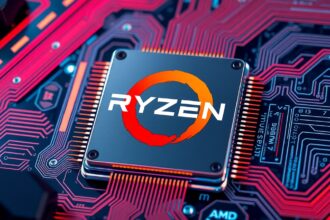 AMD Ryzen processzor a főtáblán