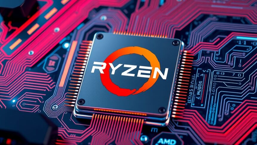 AMD Ryzen processzor a főtáblán
