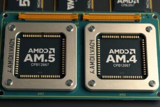 AMD AM5 és AM4 CPU foglalatok közelről