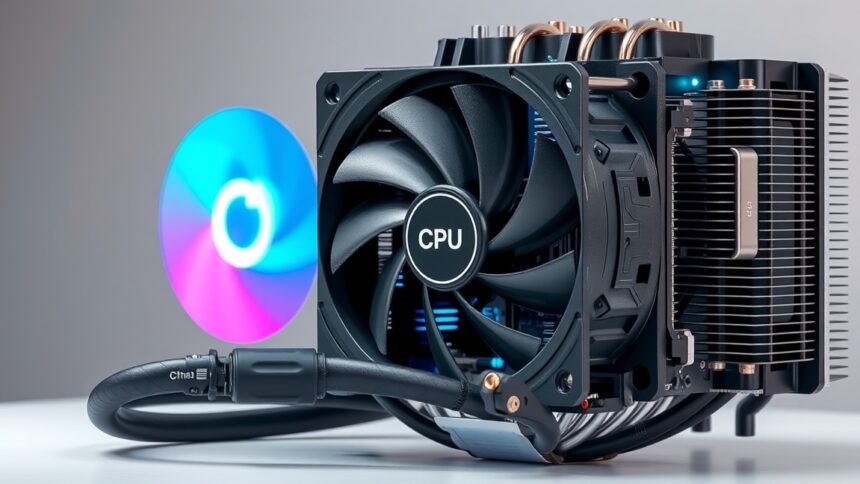 CPU hűtő ventilátor és hőleadó a számítógépben