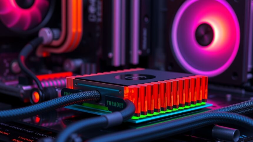 Modern CPU hűtő rendszer hőpasztával és hővezető lapkával