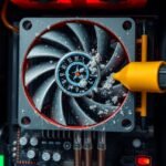 Hűtőrendszer karbantartása: egy poros ventilátor közelről