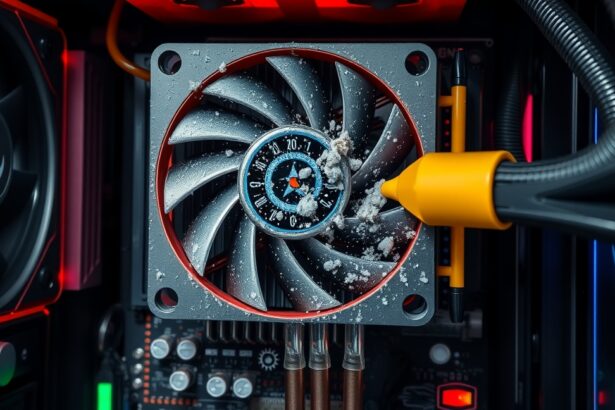 Hűtőrendszer karbantartása: egy poros ventilátor közelről