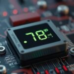 CPU hőmérséklet kijelző egy számítógépes alaplapon