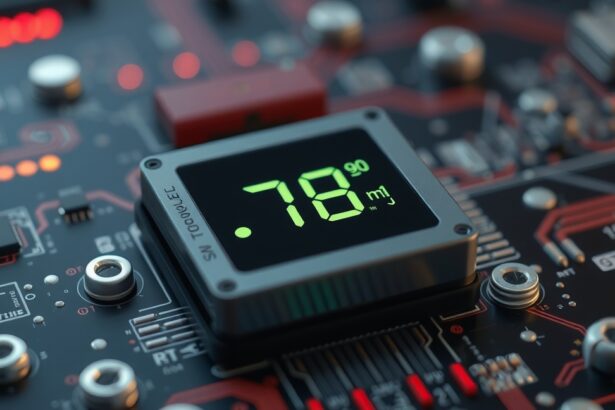 CPU hőmérséklet kijelző egy számítógépes alaplapon