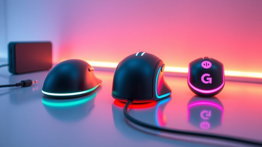 Vezetékes és vezeték nélküli gamer egerek élénk világítással