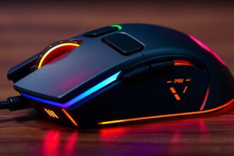 Profi gamer egér RGB világítással és ergonomikus dizájnnal.
