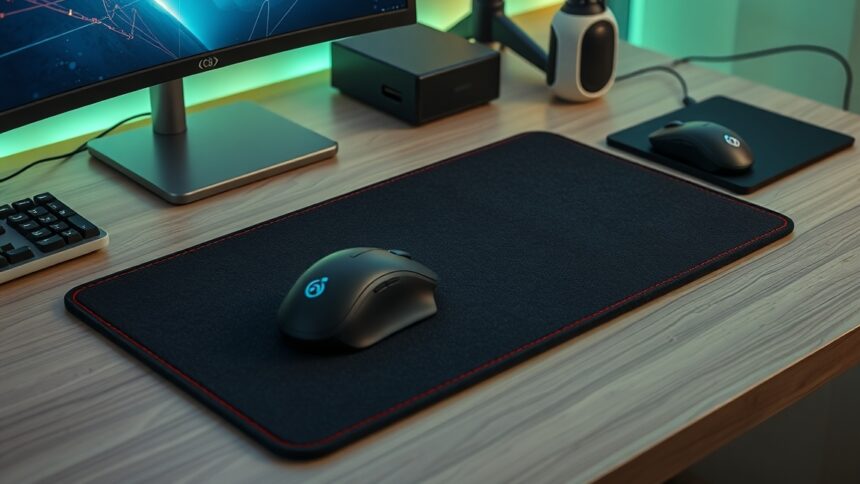 Gamer egérpad számítógépes játékhoz, sima felülettel és ergonomikus dizájnnal.