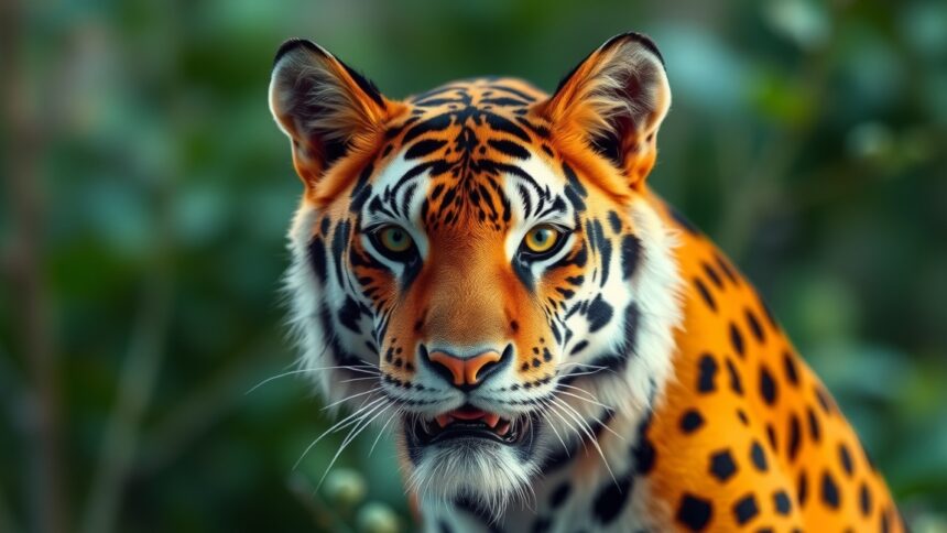 Gyönyörű tigris, élénk színekkel és részletes mintázattal