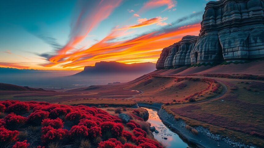 Gyönyörű táj HDR technológiával kiemelt színek és részletek