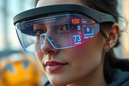 AR szemüveg viselője digitális információkkal a látóterében