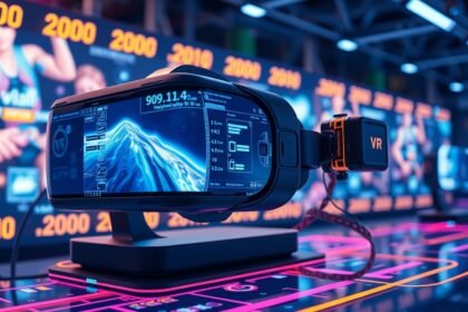 Fejlett VR headset kiemelkedő kijelzővel és szenzorokkal