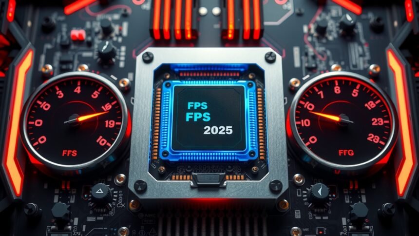 Processzor és teljesítménymérő műszerek a gaming hardver szívében.