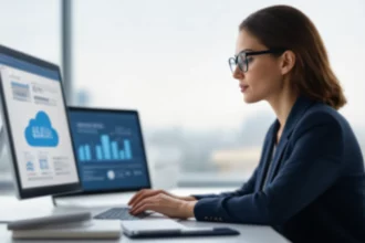 Rendszergazda dolgozik modern IT környezetben