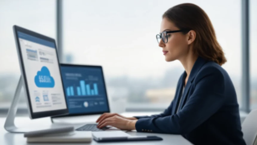 Rendszergazda dolgozik modern IT környezetben