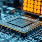 Processzor chip az elektronikai áramkörön