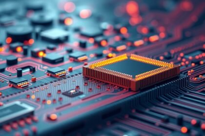 Feldolgozó chip és nyomtatott áramkör részlete