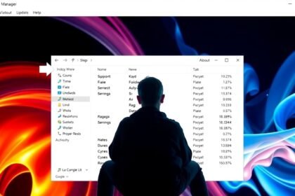 A Feladatkezelő felülete és egy felhasználó háttal ülve