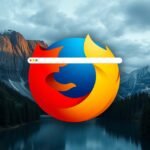 Firefox böngésző logó természeti háttérrel