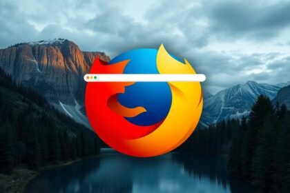 Firefox böngésző logó természeti háttérrel