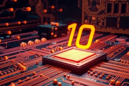 10 GHz processzor ábrázolása elektronikus áramkörön