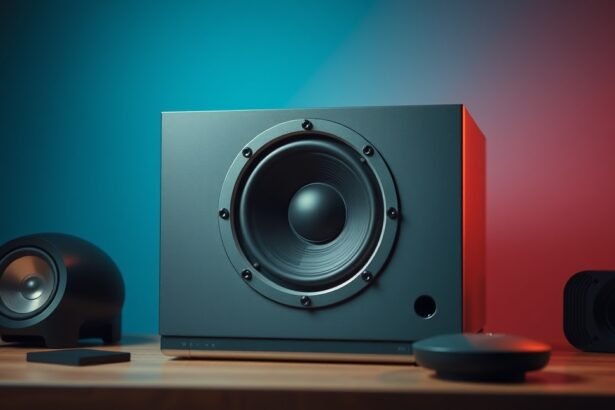 Modern beépített hangszórók különböző típusai az asztalon