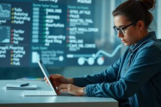 Nő számítógépes munkában, fájlok törlése és hibaelhárítás