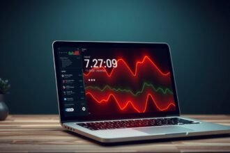 Laptop képernyő energiatakarékos beállításokkal és időzítővel