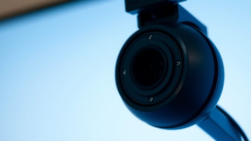 Webkamera közelről, technológiai beállításokkal kapcsolatos kép.