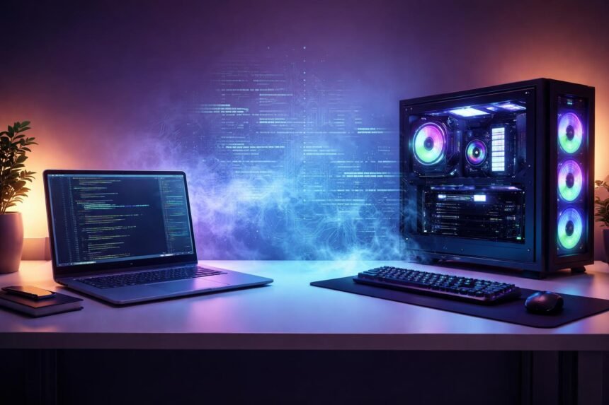 Laptop vs. asztali PC fejlesztési lehetőségek: költség, hordozhatóság és jövőbeli tervek.